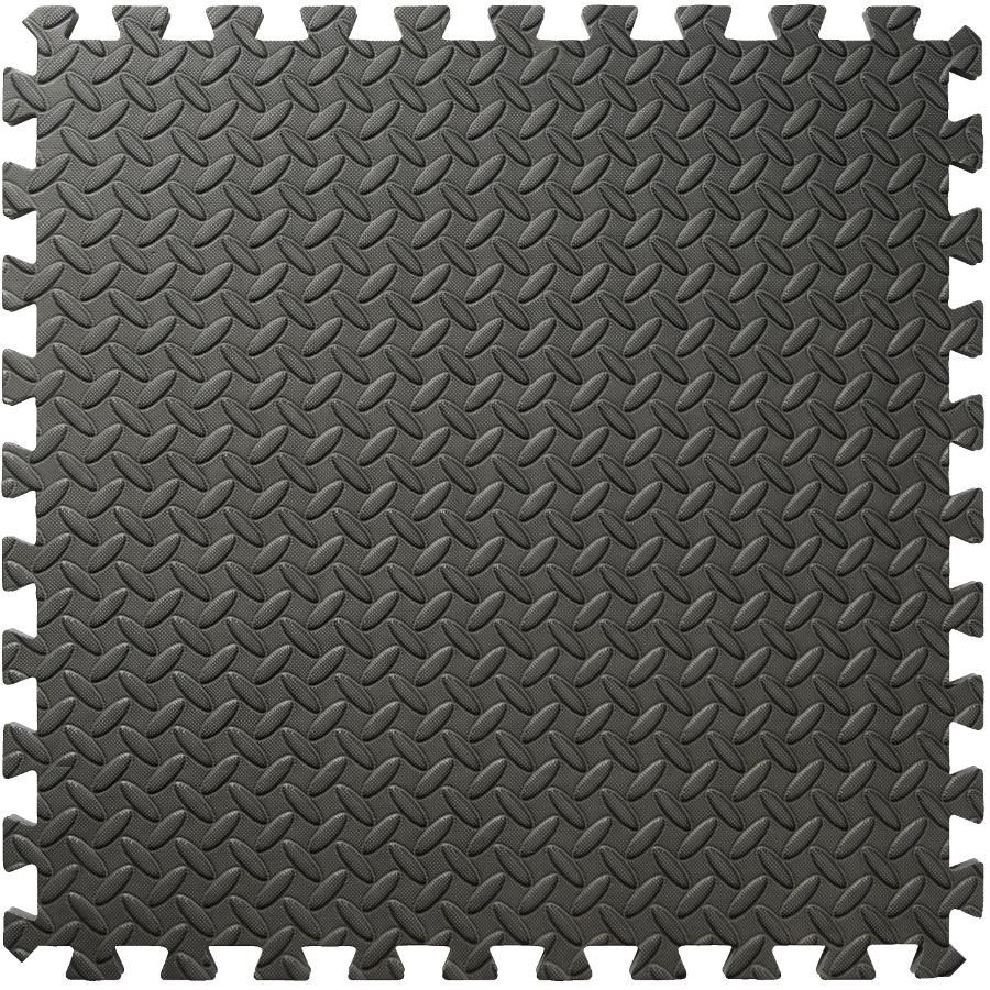 Paquet de 4 morceaux de tapis à emboîtement en mousse EVA gris de 24 po x  24 po