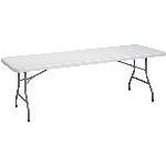 Table pliante rectangulaire blanc granite de 96 po x 30 po en plastique robuste