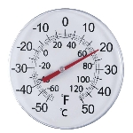 Thermomètre à cadran de 12 po, noir/blanc