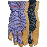 Gants de jardinage en cuir à poignet ouvert aux couleurs variées pour femmes, petit