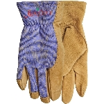 Gants de jardinage en cuir à poignet ouvert aux couleurs variées pour femmes, petit