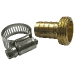 Raccord mâle 5/8 po x 3/4 po en laiton massif pour tuyau d'arrosage, collier en acier inoxydable