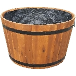 Jardinière ronde de 25 po x 15,5 po en forme de baril en bois d'acacia