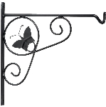 Support pour jardinière avec motif de papillon, noir, 10 po