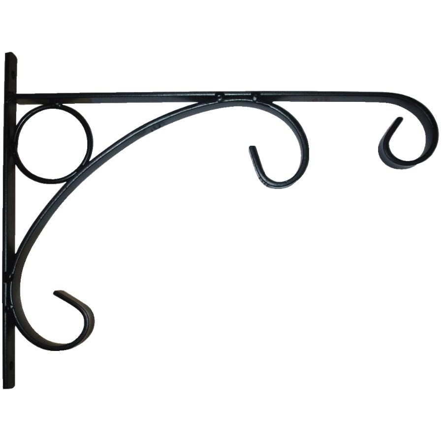 Support pour jardinière avec motif de cercle, métal noir, 12 po