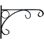 Support pour jardinière avec motif de cercle, métal noir, 12 po