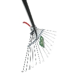 Râteau éventail à 15 dents réglables de 7 à 23 po avec manche de 48 po
