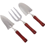 Ensemble de 3 outils de jardinage pour creuser, avec poignées en bois de rose