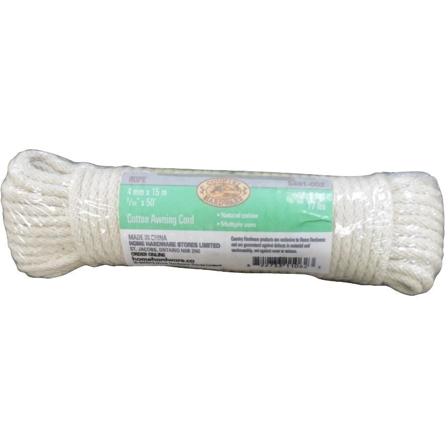 Corde en coton de 9/64 po x 50 pi pour auvent