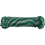 Corde de polypropylène, tressée en losange, blanche et verte, 3/8 po x 50 pi