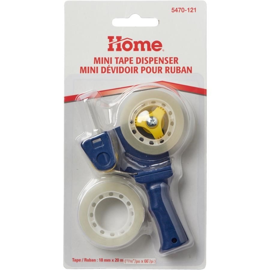 Distributeur de ruban d'emballage avec 2 rouleaux de ruban transparent de 18 mm x 20 m