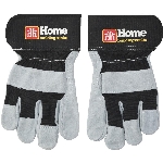 Gants de travail noirs en cuir refendu pour hommes, grand