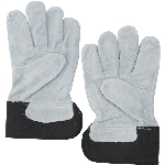 Gants de travail noirs en cuir refendu pour hommes, grand