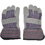 Paquet de 3 paires de gants de travail combinés doublés en cuir refendu pour hommes, grand