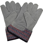 Paquet de 3 paires de gants de travail combinés doublés en cuir refendu pour hommes, grand