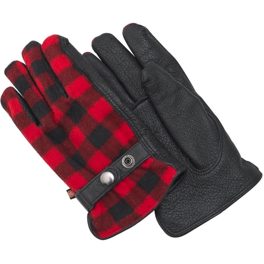 Gants noirs et rouges de travail à carreaux de série Canadiana 