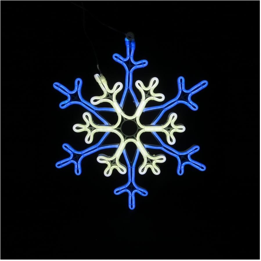 Motif de flocon de neige fluorescent de 17 pouces intérieur/extérieur, avec ampoules claires changeantes