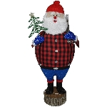 Silhouette lumineuse en forme de père Noël bûcheron en tissu, 48 po