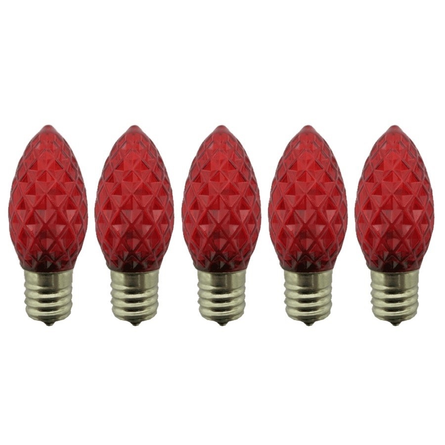 Paquet de 5 ampoules de rechange C9 à DEL, rouge