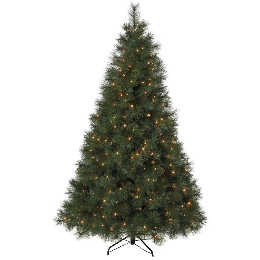 Arbre de Noël de 7 pi de style pin écossais, avec 350 lumières transparentes