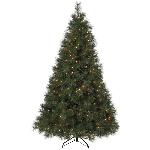 Arbre de Noël de 7 pi de style pin écossais, avec 350 lumières transparentes