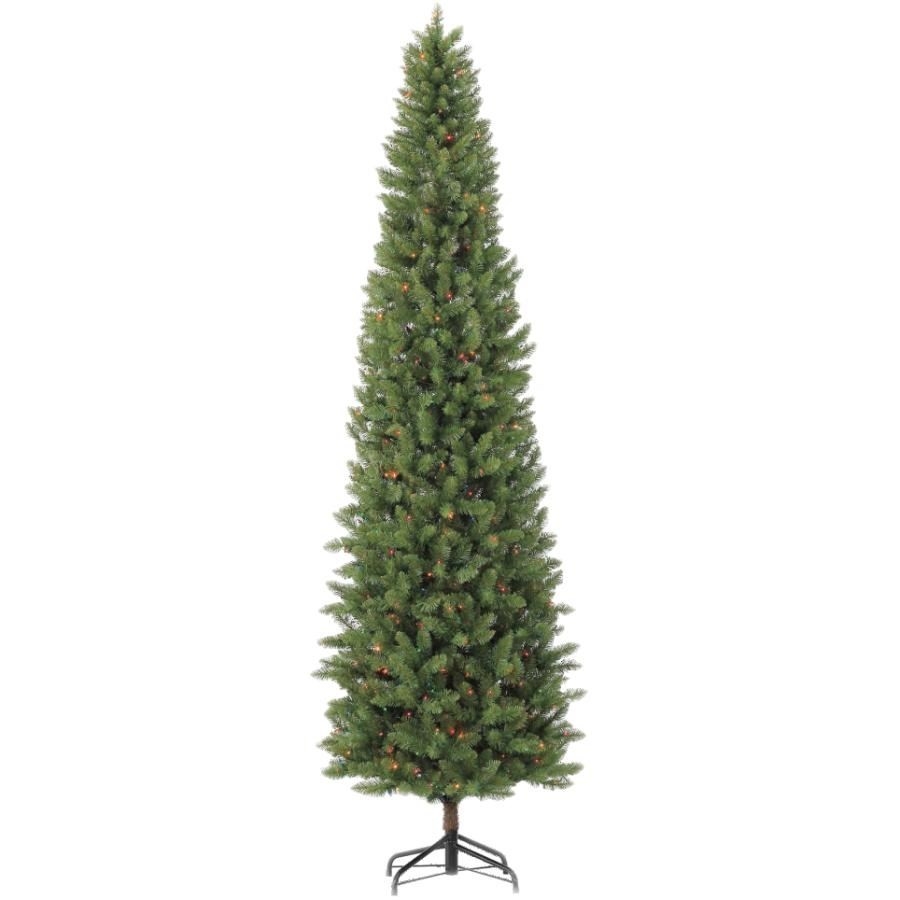Arbre de Noël mince de 9 pi de style sapin de Jasper, avec lumières multicolores