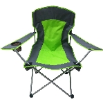 Chaise de camping pour adulte, vert et gris