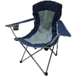 Chaise de camping pour adulte, bleu et gris