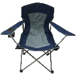 Chaise de camping pour adulte, bleu et gris