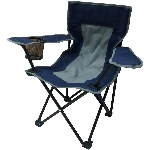 Chaise de camping pour enfant, bleu et gris