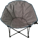 Chaise de camping grise pour adulte, avec porte-verre de vin