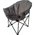 Chaise de camping grise pour adulte, avec porte-verre de vin