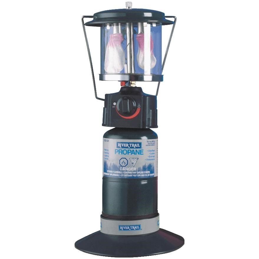 Lanterne au propane à 2 manchons avec allumeur et base