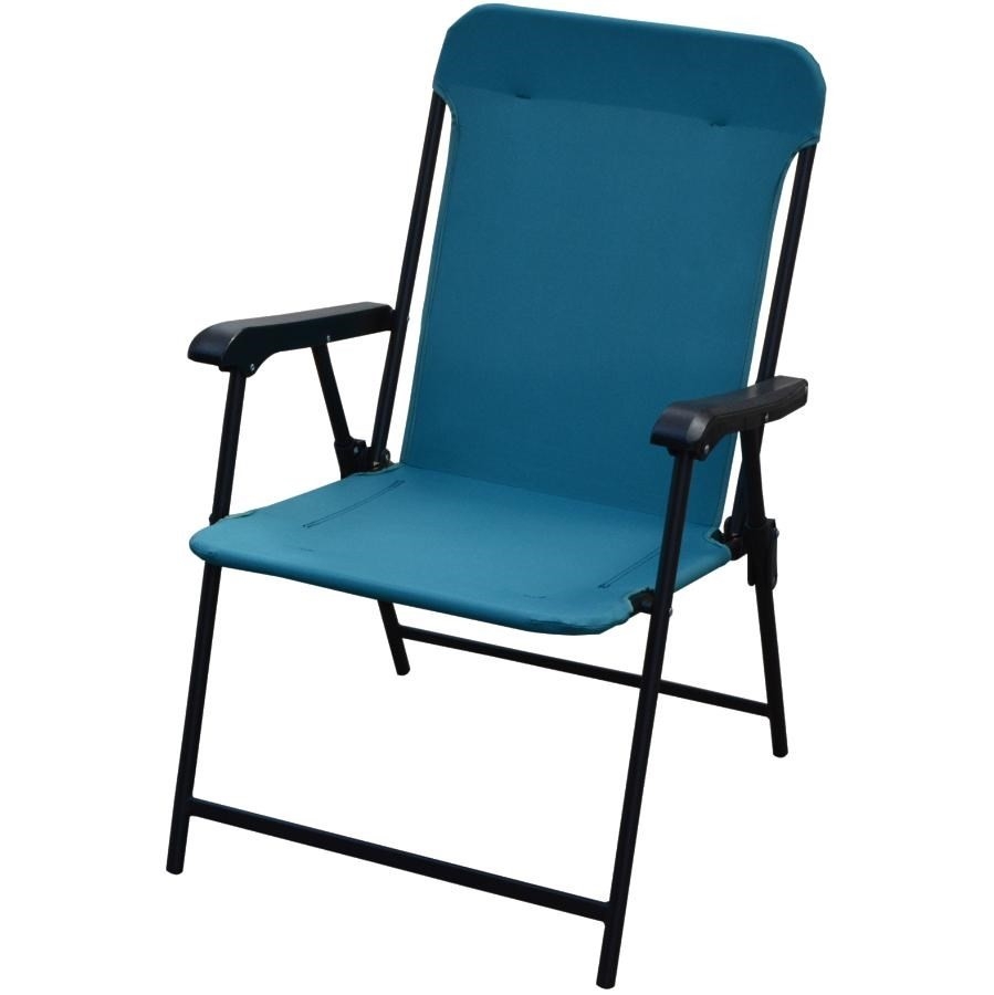 Chaise pliante en tissu bleu
