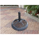 Socle rond noir Santana de 18 po en fonte pour parasol