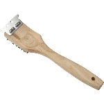 Brosse pour grilles de barbecue avec manche en bois et soies en fibres végétales