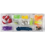 Ensemble de canne et moulinet pour pêche au lancer léger, avec agrès et coffre