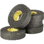 Paquet de 5 rouleaux de ruban de hockey en tissu, noir, 24 mm x 25 m