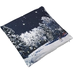 Coussin décoratif de 17 x 17 po, avec scène d'hiver et lumières
