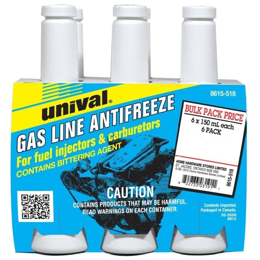 Paquet de 6 bouteilles d'antigel à carburant, 150 ml