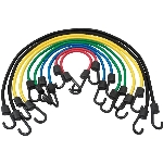 Paquet de 10 cordes élastiques, dimensions et couleurs variées