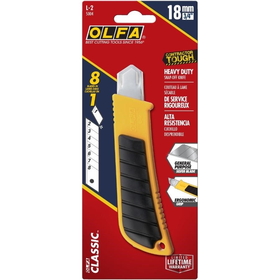Couteau à Lame Coulissante 18 Mm - Manche Jaune, Acier Inoxydable, Neuf Avec étiquettes