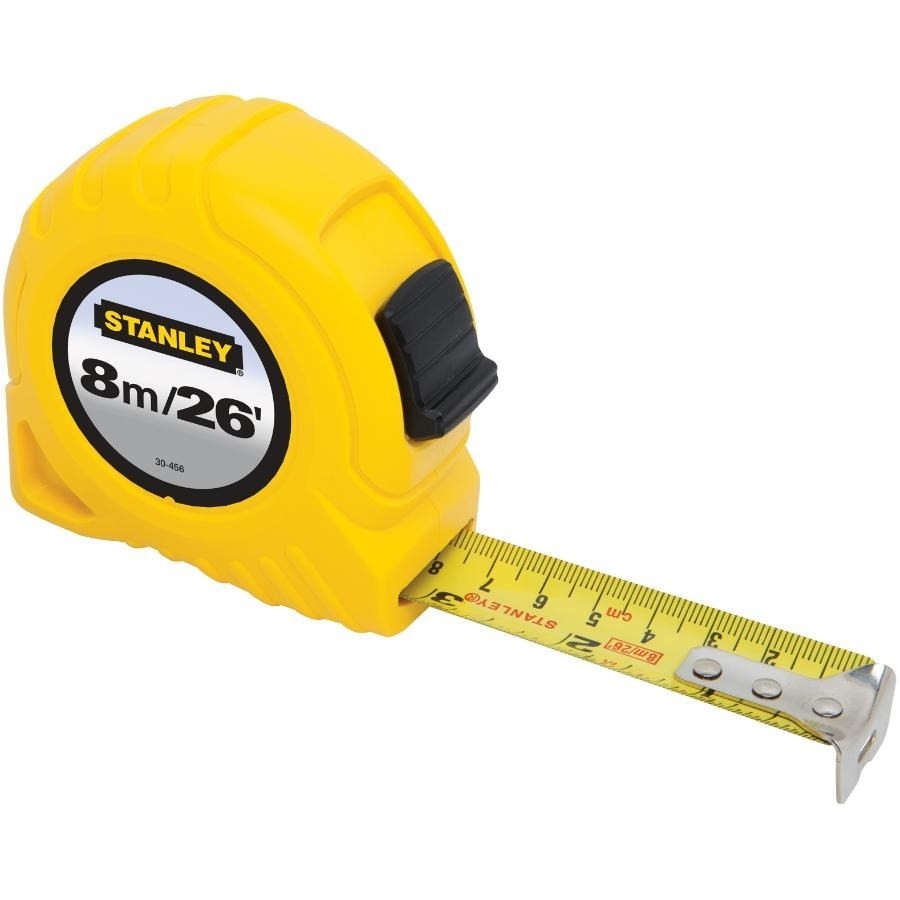 Ruban à mesurer jaune, 1 po x 26 pi/8 m