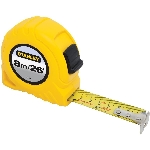 Ruban à mesurer jaune, 1 po x 26 pi/8 m