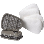 Paquet de 2 recharges de cartouches filtrantes R95 pour vapeur organique et paquet de 4 préfiltres