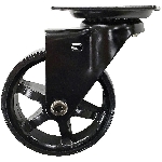 Roulette pivotante de 3 po sur plaque en polyuréthane noir luxueux