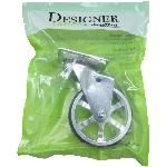 Roulette pivotante de 3 po sur plaque en aluminium chrome luxueux