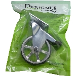 Roulette pivotante de 3 po sur plaque en aluminium chrome luxueux, avec frein