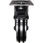 Roulette pivotante de 3 po sur plaque en aluminium chrome luxueux, avec frein