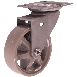 Roulette pivotante de 3 po sur plaque en polyuréthane brut luxueux